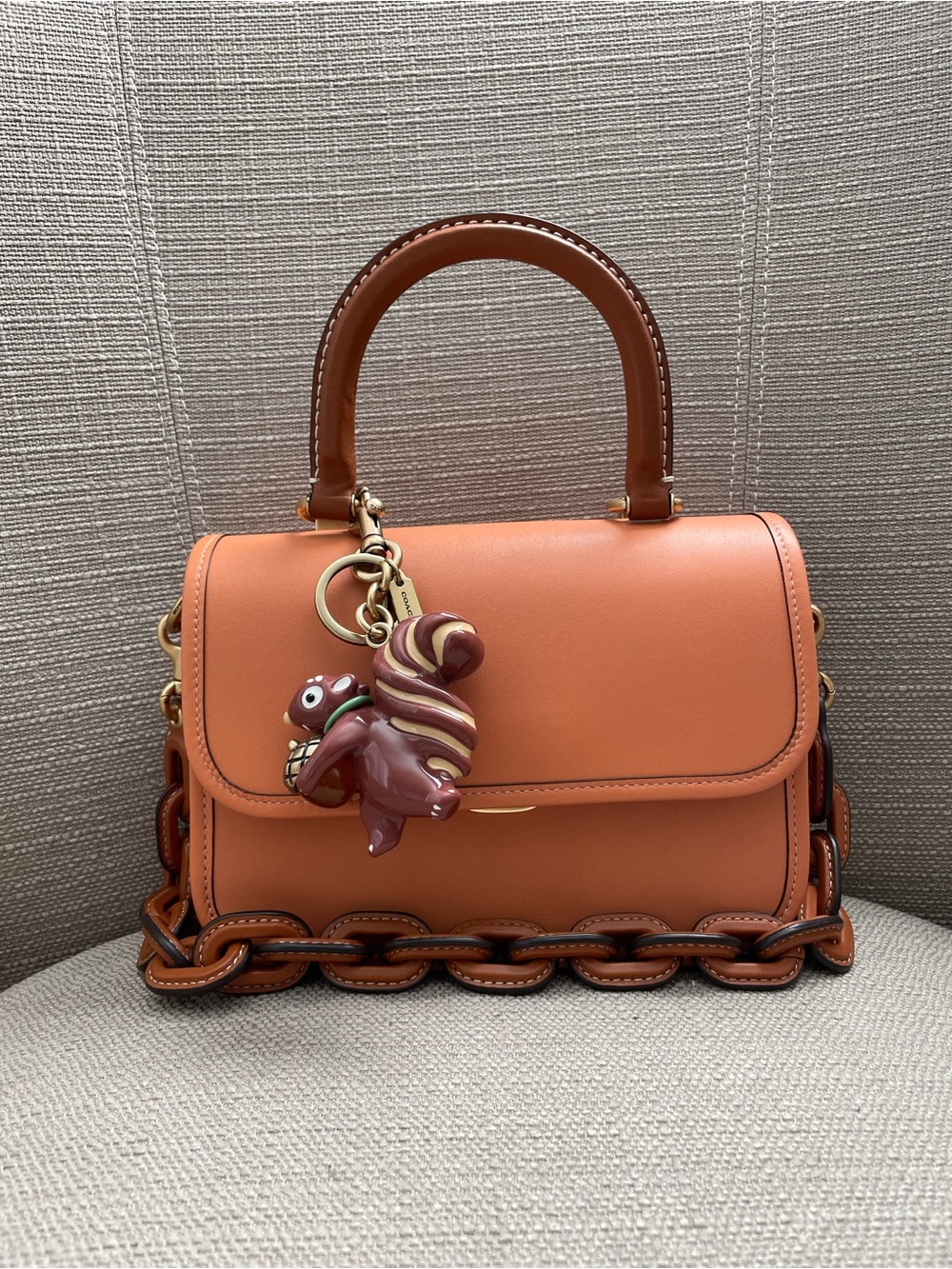 Coach Rogue Top Handle Bag In Colour Faded Orange Multi